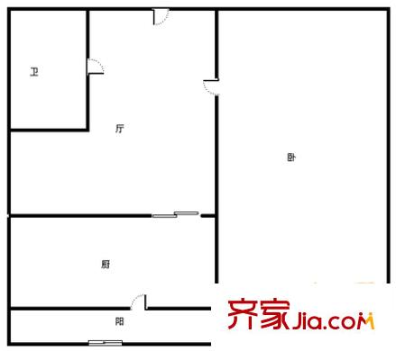 松研小區(qū) 1室 戶型圖