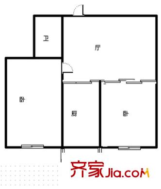 樂園小區(qū) 2室 戶型圖