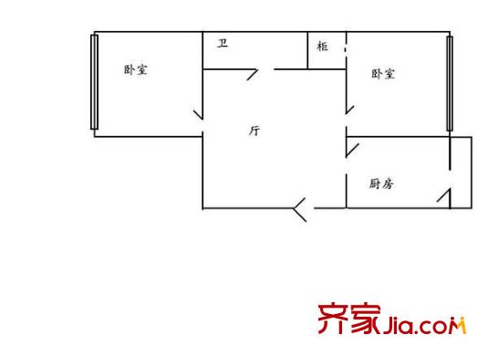 中發(fā)酈苑 2室 戶型圖