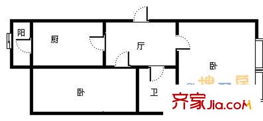 中發(fā)酈苑 2室 戶(hù)型圖