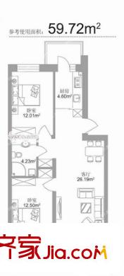 弘基世紀(jì)城戶型圖三室一廳 3室1廳1衛(wèi)1廚