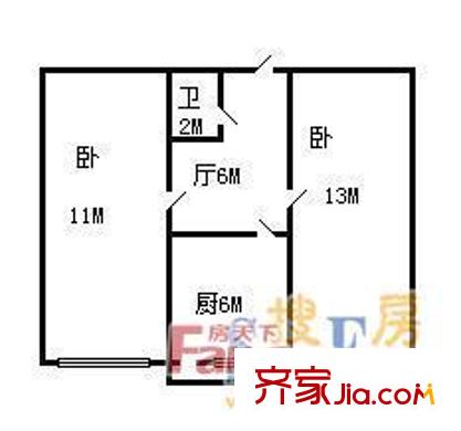 王兆新村2室1廳1衛(wèi)1廚