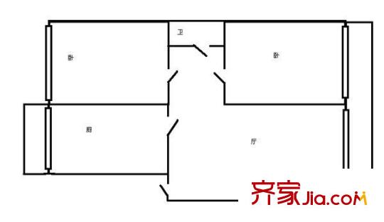文成花園 2室 戶型圖
