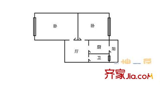松研小區(qū) 2室 戶型圖