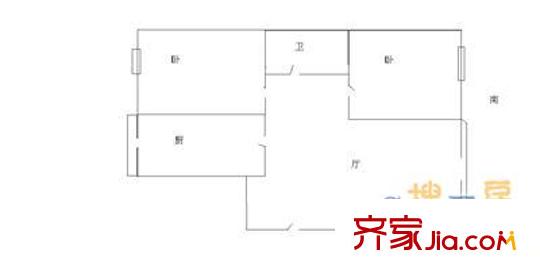 華山小區(qū) 2室 戶型圖