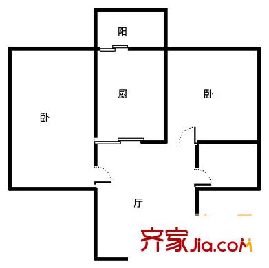 華山小區(qū) 2室 戶型圖