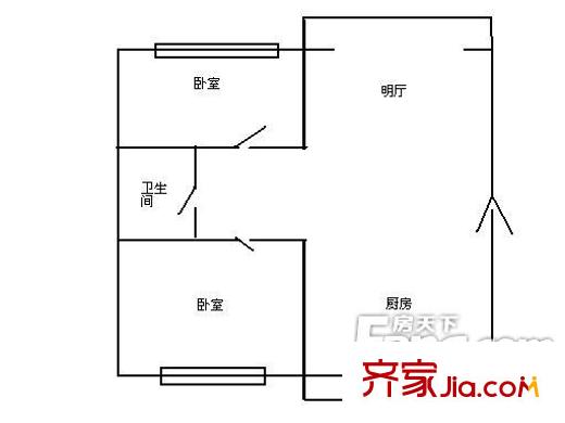 香藝居2室2廳1衛(wèi)1廚