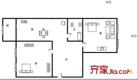 消防胡同小區(qū)戶型圖消防胡同 2室 戶型圖 2室1廳1衛(wèi)8廚