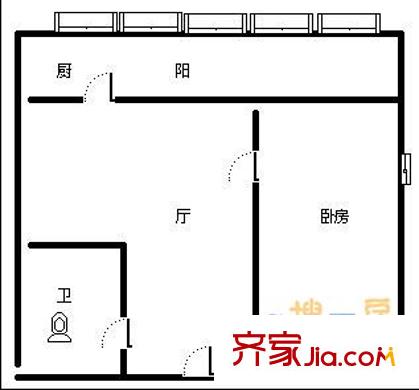 郵電小區(qū) 1室 戶型圖
