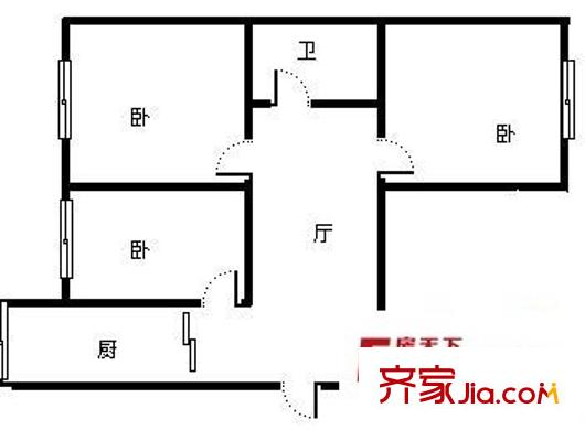 郵電小區(qū) 3室 戶型圖