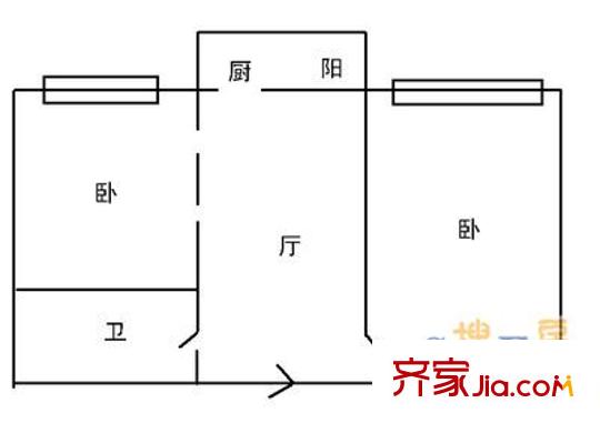 鍋爐廠家屬小區(qū) 2室 戶型圖