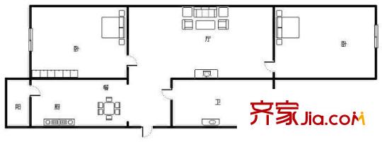 西橋住宅小區(qū)戶型圖西橋小區(qū) 戶型圖 2室2廳1衛(wèi)1廚