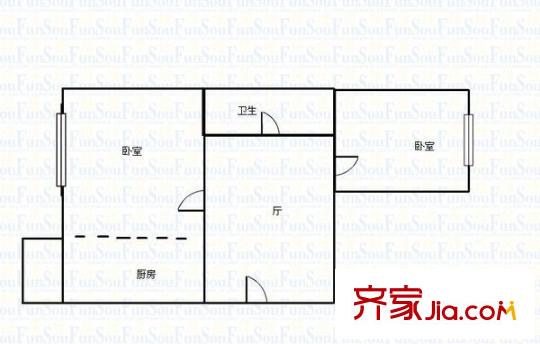 民生小區(qū) 2室 戶型圖
