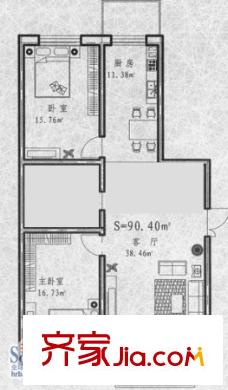 佳和遠景戶型圖戶型圖 2室1廳1衛(wèi)1廚