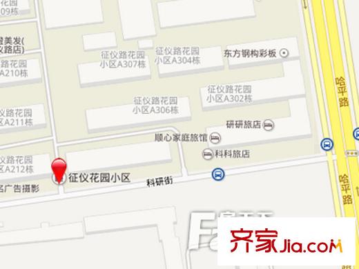 征儀路花園小區(qū)交通圖 