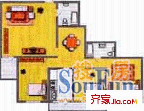 龍之港小區(qū)戶型圖3室2廳2衛(wèi)1廚