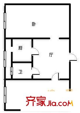 香安電力小區(qū) 2室 戶型圖