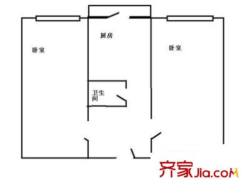 比樂(lè)小區(qū) 2室 戶型圖