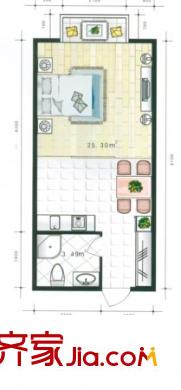 萬達(dá)杰座戶型圖戶型圖 1室1廳1衛(wèi)1廚