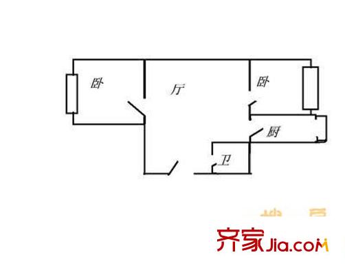 電機(jī)廠家屬樓 2室 戶型圖