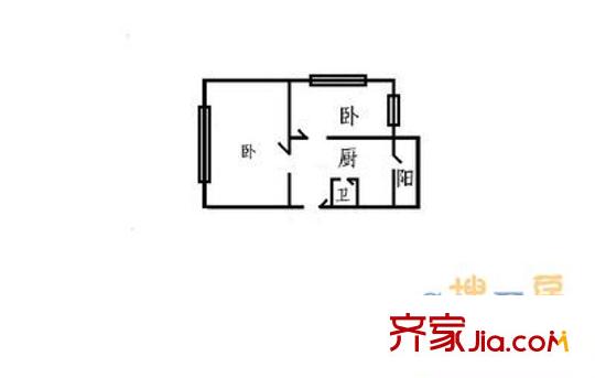電機(jī)廠家屬樓 2室 戶型圖