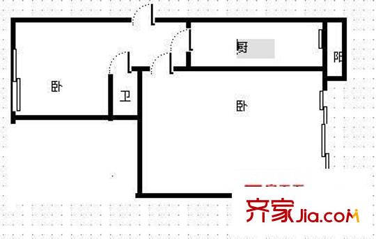 司徒街小區(qū) 2室 戶型圖
