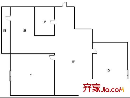 電教小區(qū) 2室 戶型圖