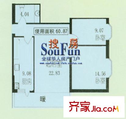 森林人家戶型圖戶型圖 2室1廳1衛(wèi)1廚
