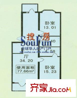 森林人家戶型圖戶型圖 2室1廳1衛(wèi)1廚