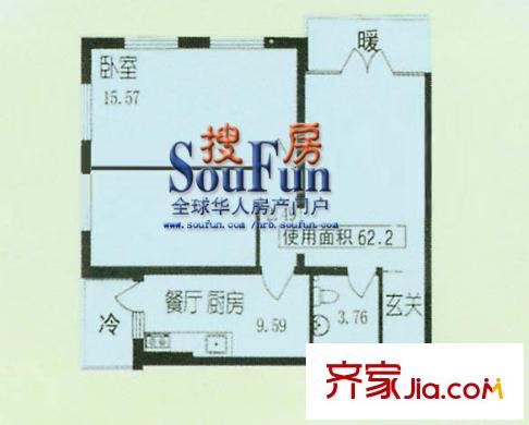 森林人家戶型圖戶型圖 2室1廳1衛(wèi)1廚