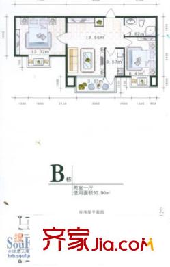 萬達杰座戶型圖戶型圖 2室1廳1衛(wèi)1廚