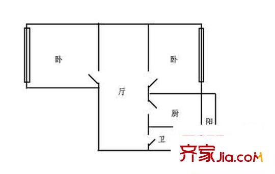 電機(jī)廠家屬樓 2室 戶型圖