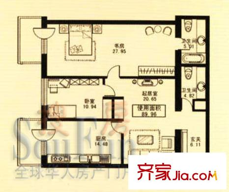 哈爾濱 龍電花園 戶型圖