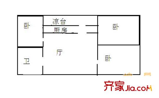 十字小區(qū) 3室 戶型圖