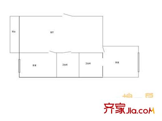 黃河綠園小區(qū) 2室 戶型圖