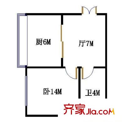 珠江嘉園 1室 戶型圖
