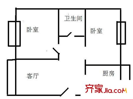 珠江嘉園 2室 戶型圖