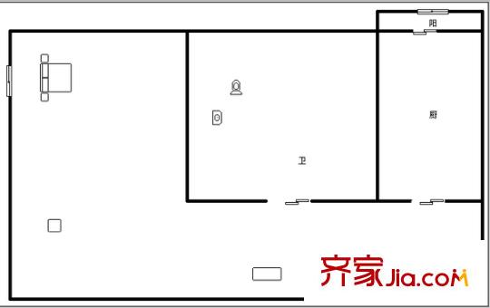 珠江嘉園 1室 戶型圖