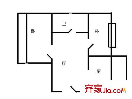 建成家園 2室 戶型圖