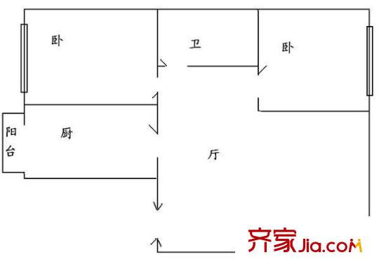 建成家園 2室 戶(hù)型圖