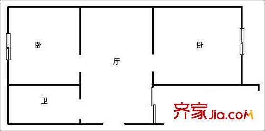 通站小區(qū) 2室 戶型圖