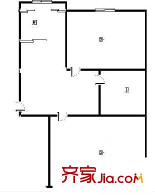 通站小區(qū) 2室 戶型圖