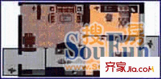 文景小區(qū)戶型圖2室1廳1衛(wèi)1廚