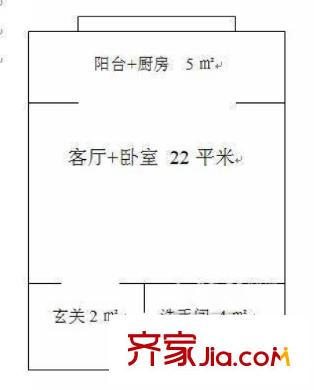 學府名苑戶型圖戶型圖 1室1廳1衛(wèi)1廚