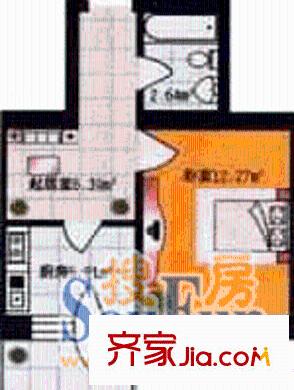 陽光綠色家園戶型圖1室1廳1衛(wèi)1廚