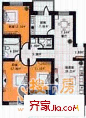 陽光綠色家園戶型圖3室1廳2衛(wèi)1廚