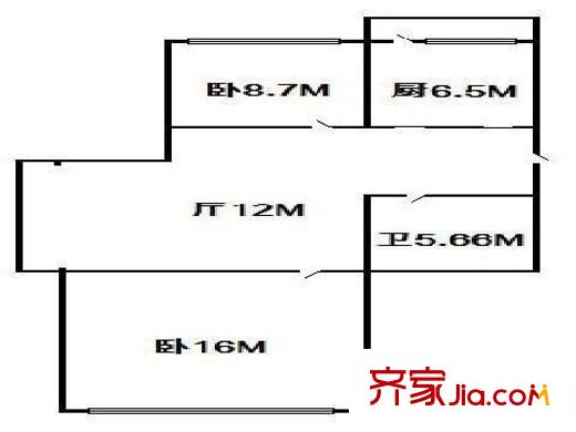 珠江嘉園 2室 戶型圖
