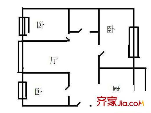 珠江嘉園 2室 戶型圖