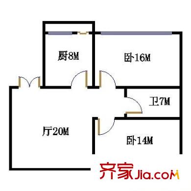建成家園 2室 戶(hù)型圖