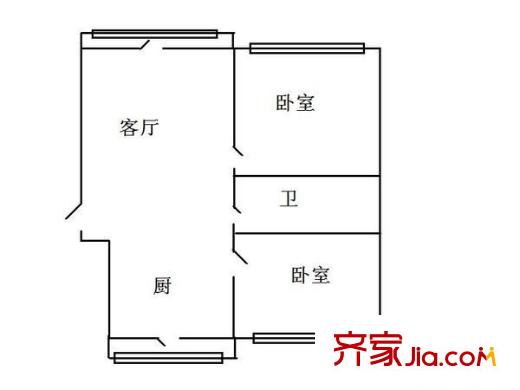 林機(jī)小區(qū) 2室 戶型圖